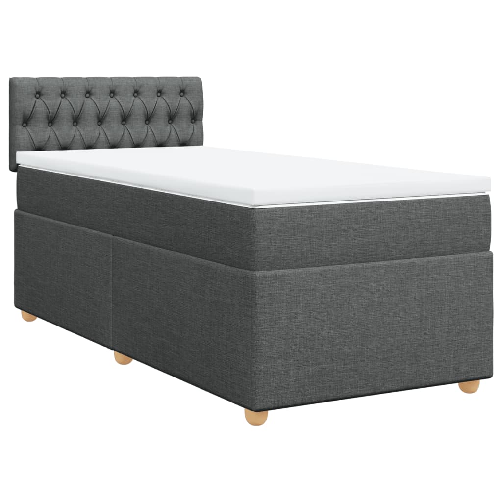 Boxspring met matras stof donkergrijs 80x200 cm