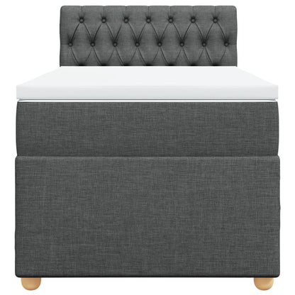 Boxspring met matras stof donkergrijs 80x200 cm