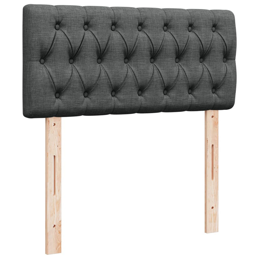 Boxspring met matras stof donkergrijs 80x200 cm