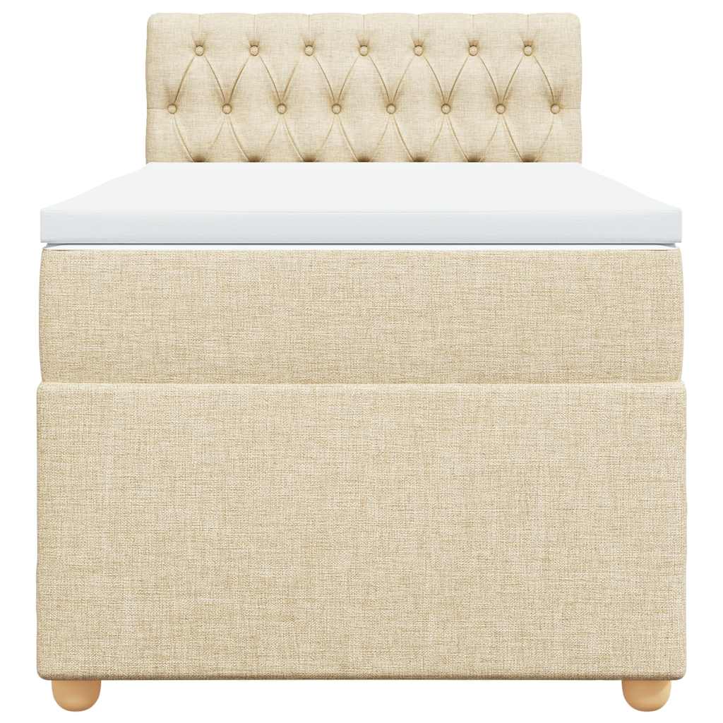 Boxspring met matras stof crèmekleurig 80x200 cm