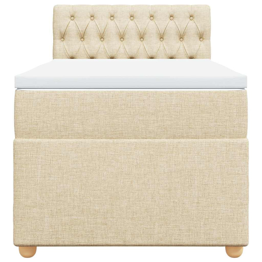 Boxspring met matras stof crèmekleurig 80x200 cm