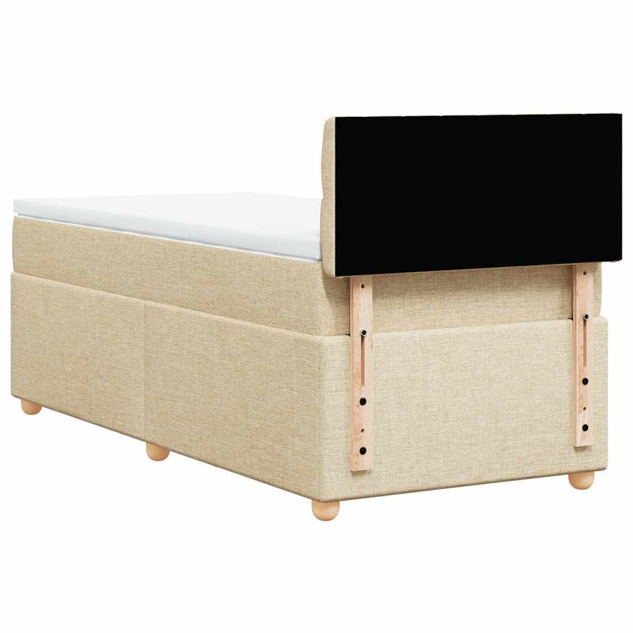 Boxspring met matras stof crèmekleurig 80x200 cm