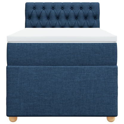 Boxspring met matras stof blauw 80x200 cm