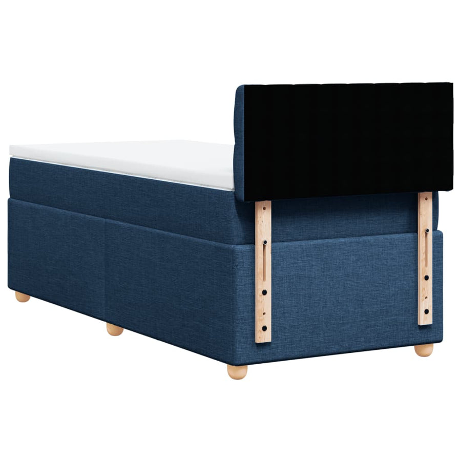 Boxspring met matras stof blauw 80x200 cm