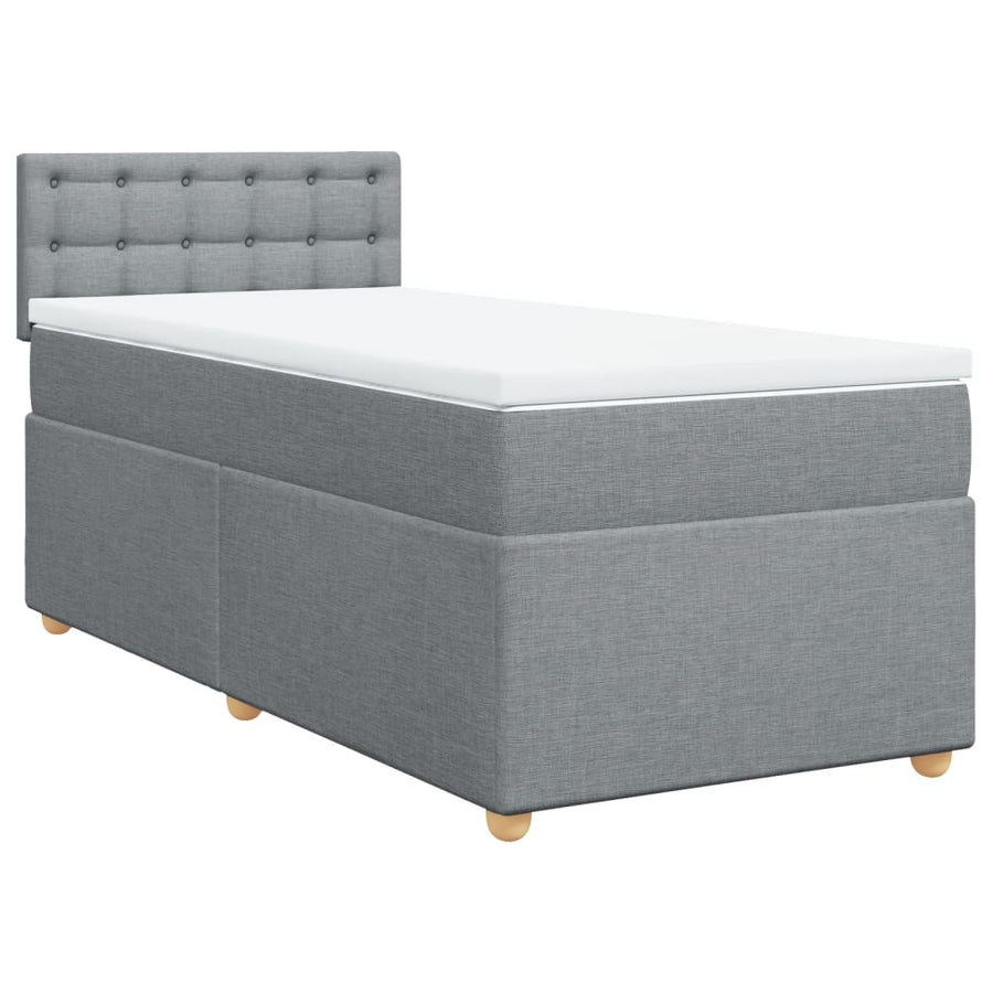 Boxspring met matras stof lichtgrijs 80x200 cm