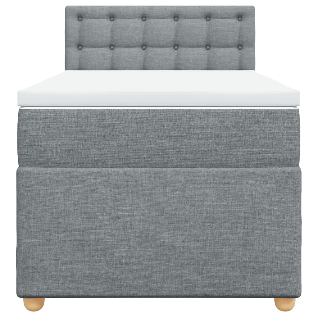 Boxspring met matras stof lichtgrijs 80x200 cm