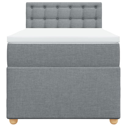 Boxspring met matras stof lichtgrijs 80x200 cm
