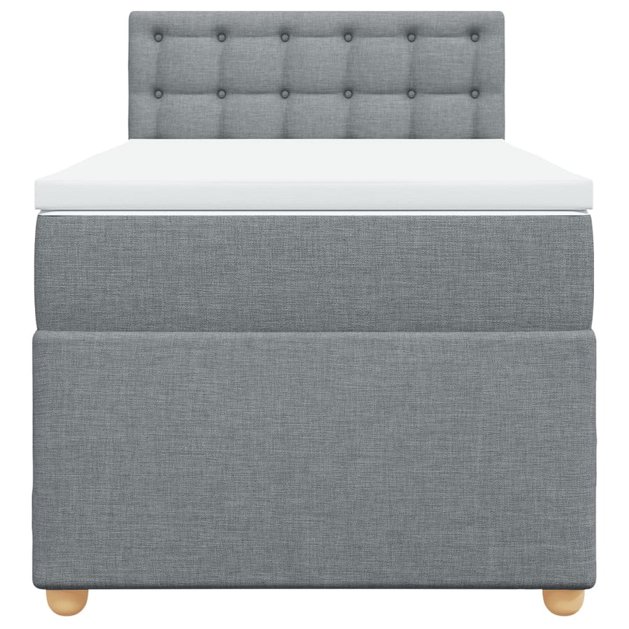 Boxspring met matras stof lichtgrijs 80x200 cm