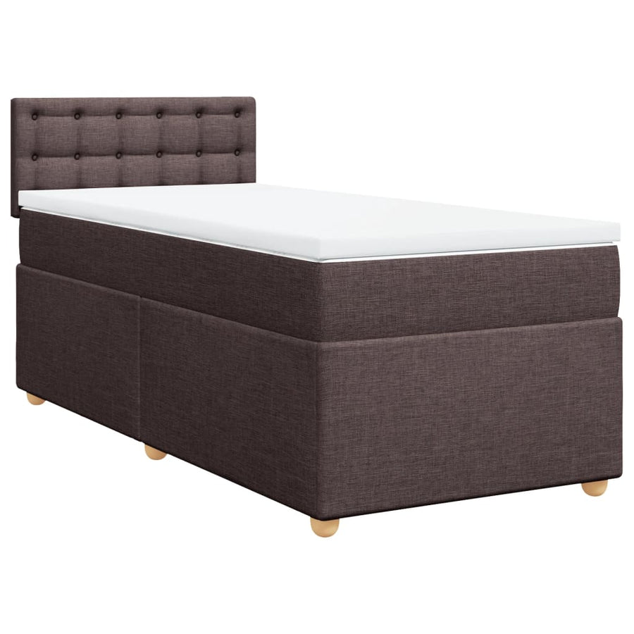 Boxspring met matras stof donkerbruin 80x200 cm