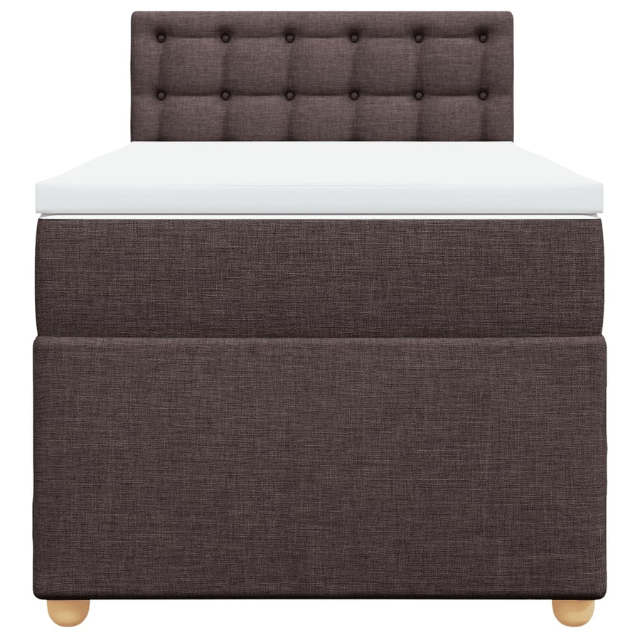 Boxspring met matras stof donkerbruin 80x200 cm