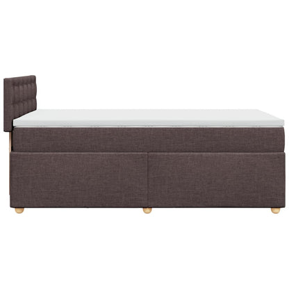 Boxspring met matras stof donkerbruin 80x200 cm