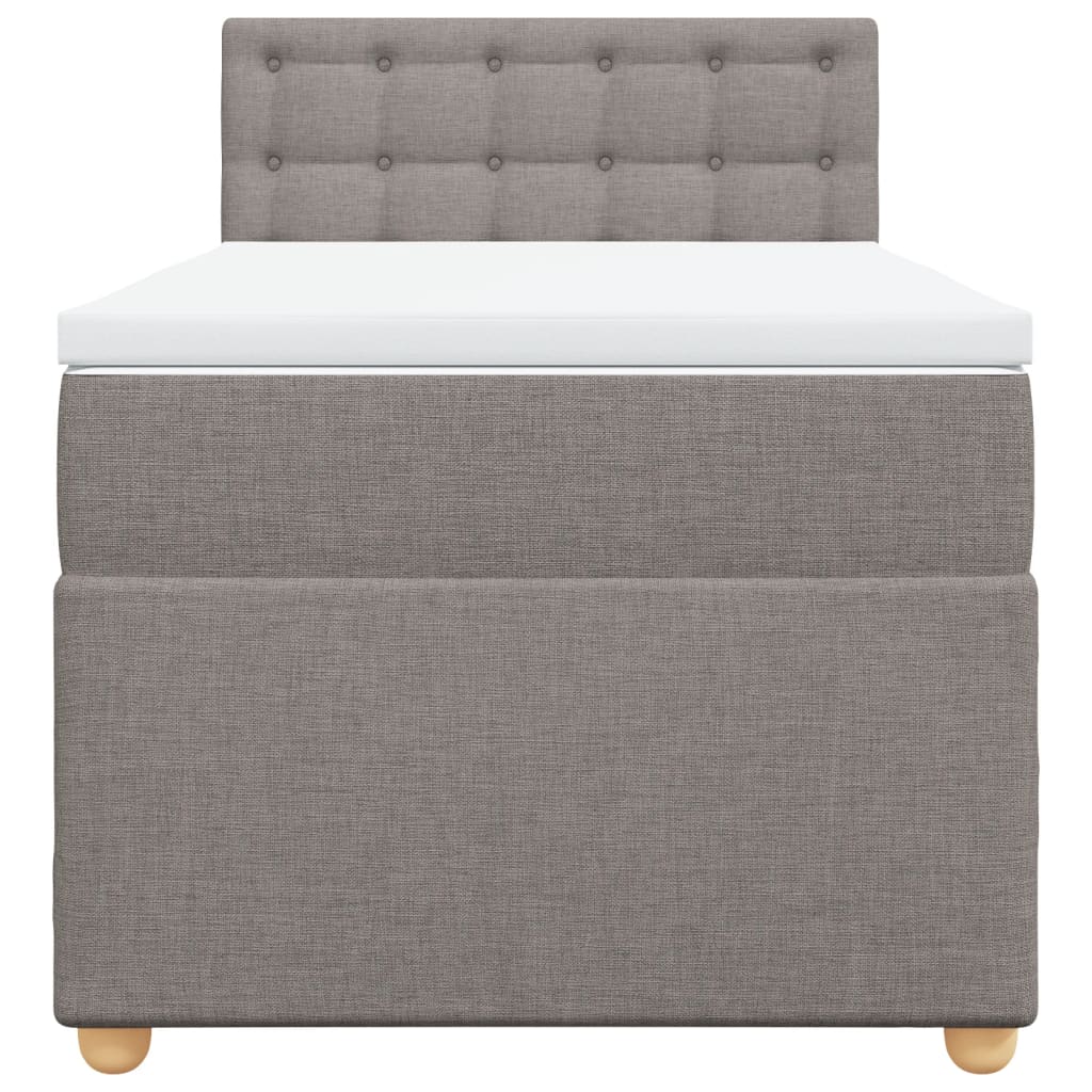 Boxspring met matras stof taupe 80x200 cm