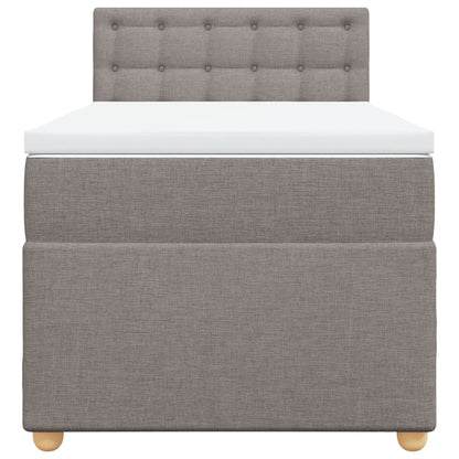 Boxspring met matras stof taupe 80x200 cm