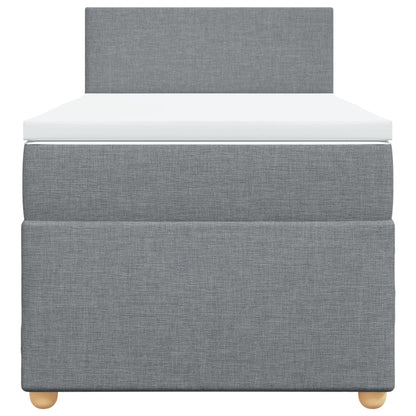 Boxspring met matras stof lichtgrijs 90x190 cm