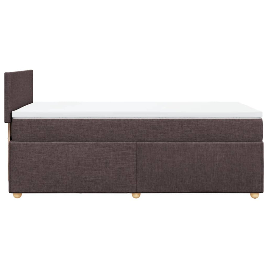 Boxspring met matras stof donkerbruin 90x190 cm
