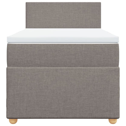 Boxspring met matras stof taupe 90x190 cm