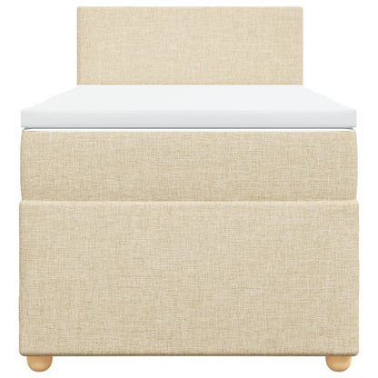 Boxspring met matras stof crèmekleurig 90x190 cm