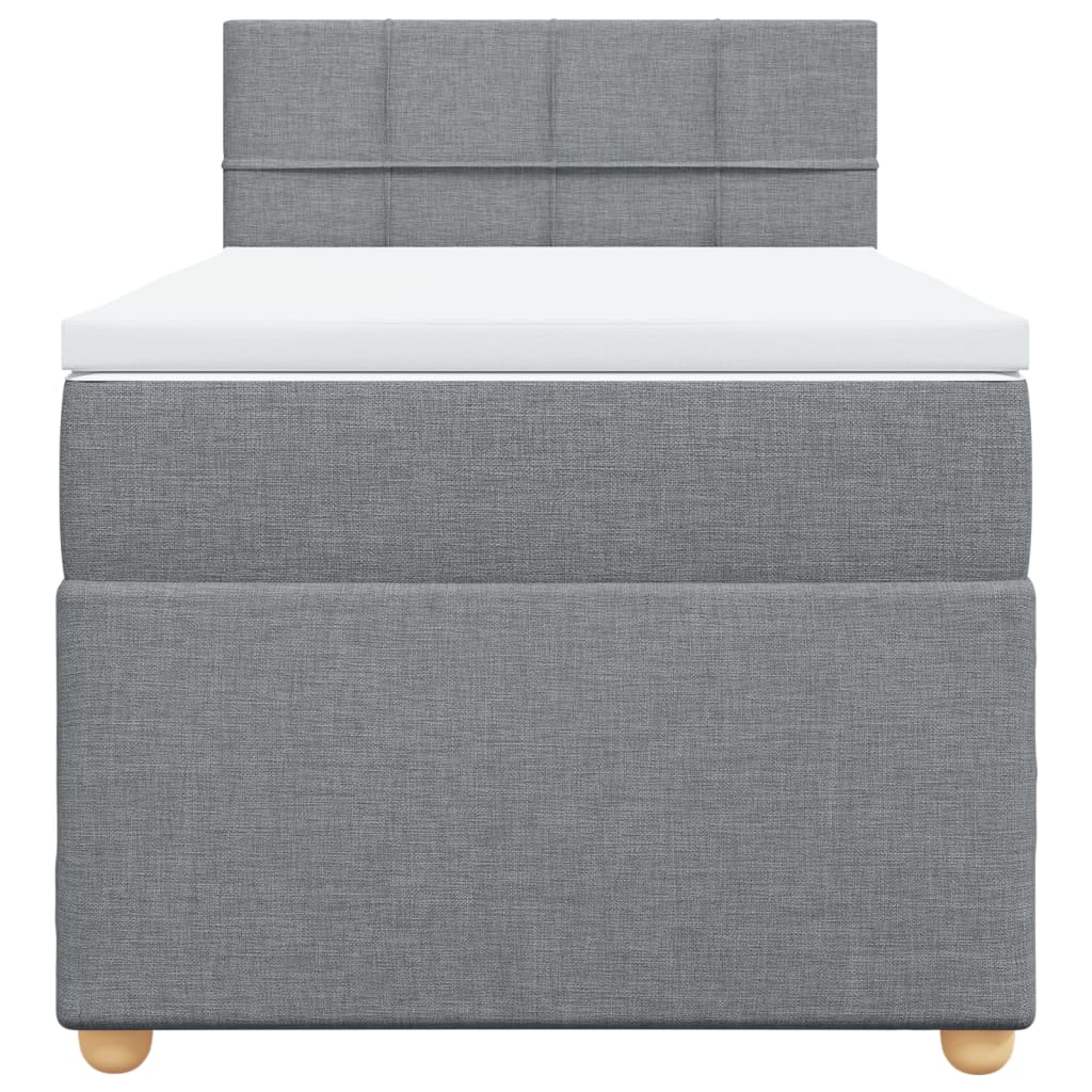 Boxspring met matras stof lichtgrijs 90x190 cm