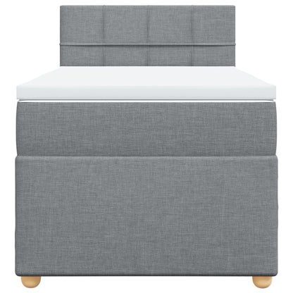 Boxspring met matras stof lichtgrijs 90x190 cm