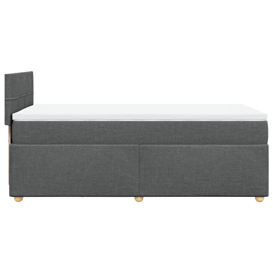 Boxspring met matras stof donkergrijs 90x190 cm