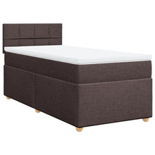 Boxspring met matras stof donkerbruin 90x190 cm