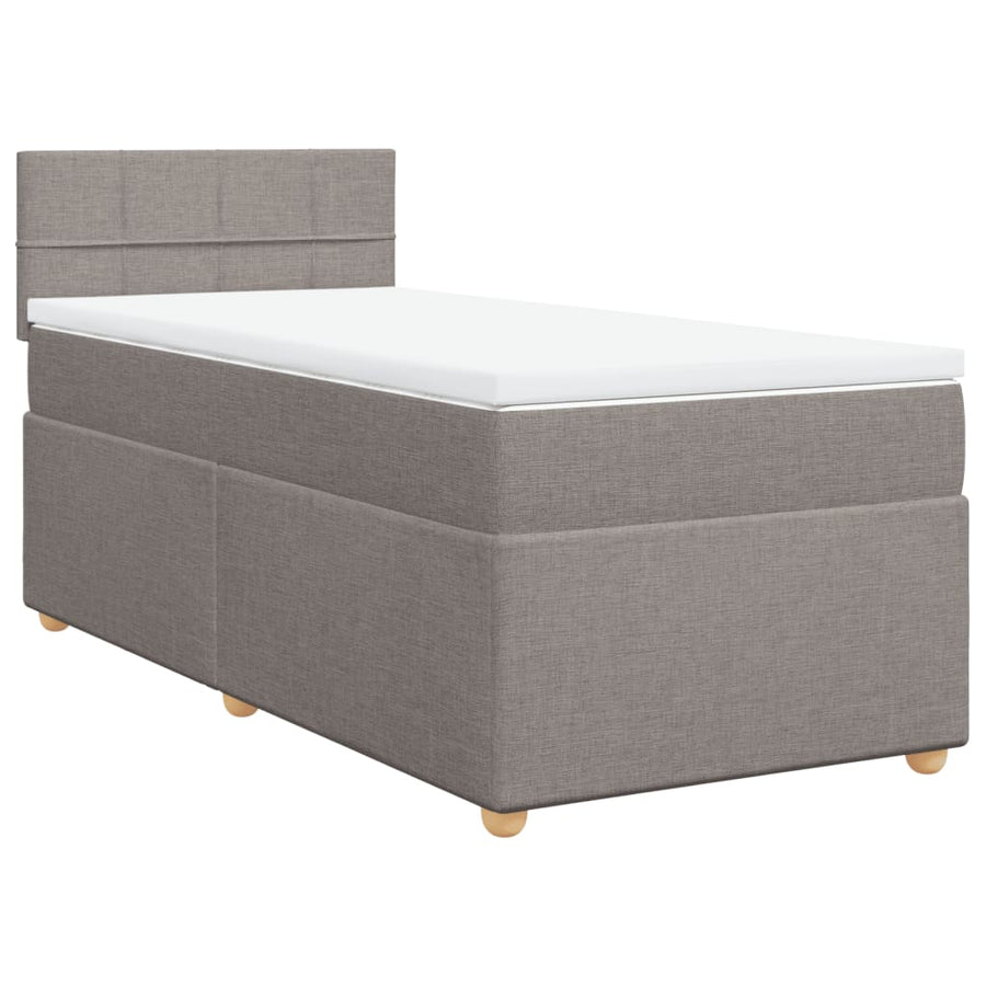 Boxspring met matras stof taupe 90x190 cm