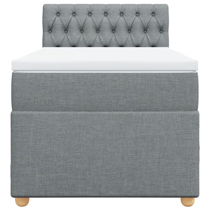 Boxspring met matras stof lichtgrijs 90x190 cm