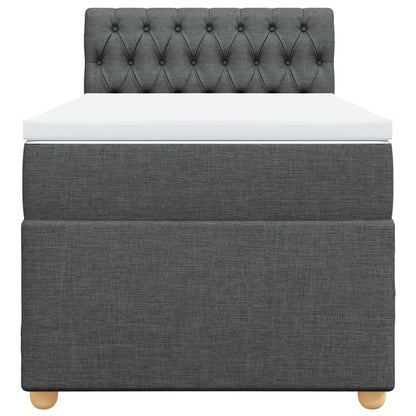 Boxspring met matras stof donkergrijs 90x190 cm
