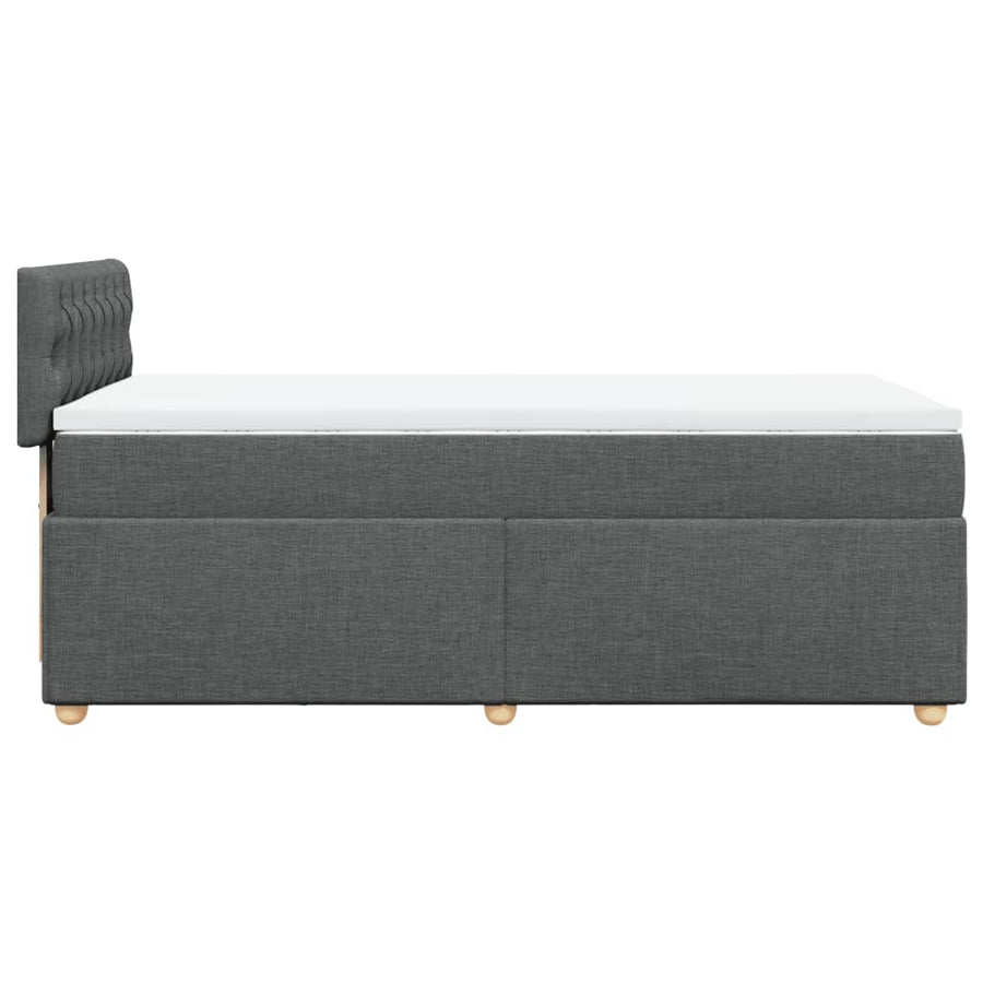 Boxspring met matras stof donkergrijs 90x190 cm