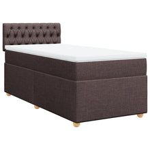 Boxspring met matras stof donkerbruin 90x190 cm