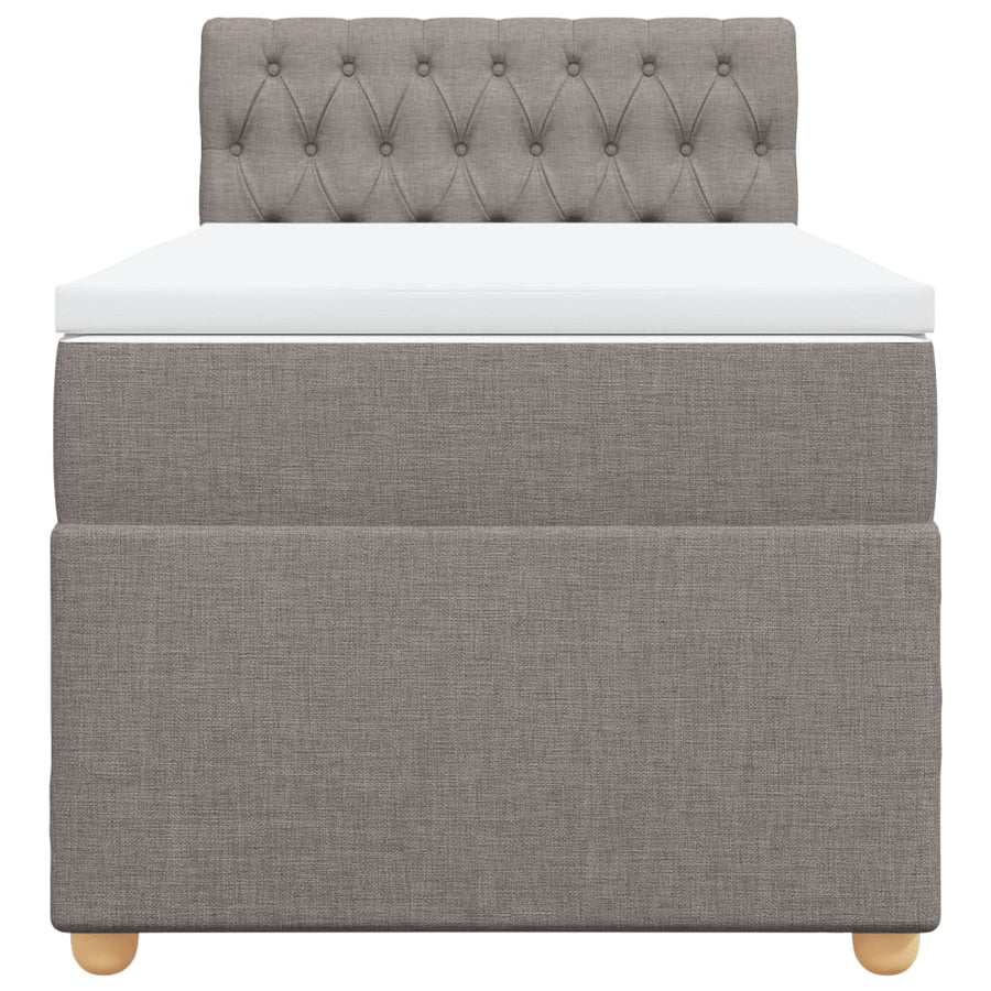 Boxspring met matras stof taupe 90x190 cm