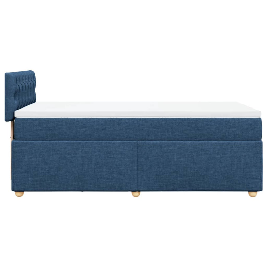 Boxspring met matras stof blauw 90x190 cm