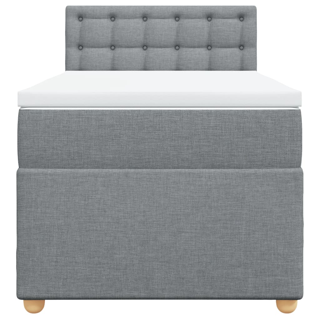 Boxspring met matras stof lichtgrijs 90x190 cm