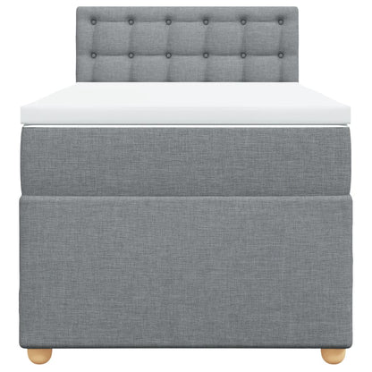Boxspring met matras stof lichtgrijs 90x190 cm