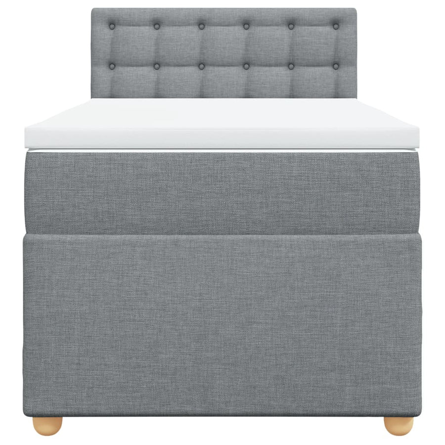 Boxspring met matras stof lichtgrijs 90x190 cm