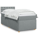 Boxspring met matras stof lichtgrijs 90x190 cm