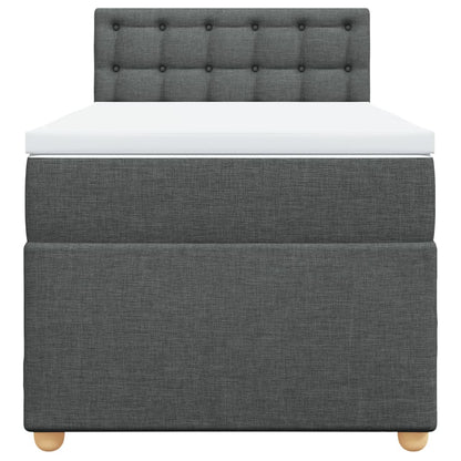 Boxspring met matras stof donkergrijs 90x190 cm