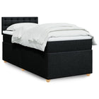 Boxspring met matras stof zwart 90x190 cm