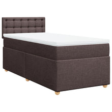Boxspring met matras stof donkerbruin 90x190 cm