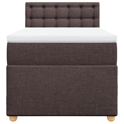 Boxspring met matras stof donkerbruin 90x190 cm