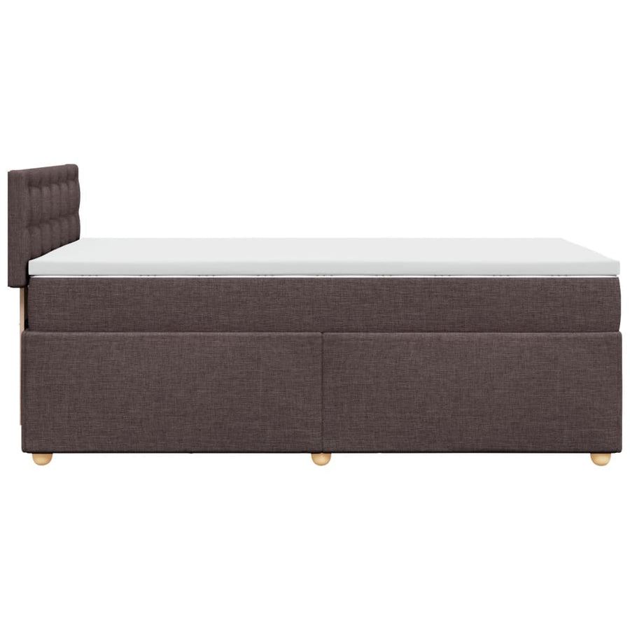 Boxspring met matras stof donkerbruin 90x190 cm