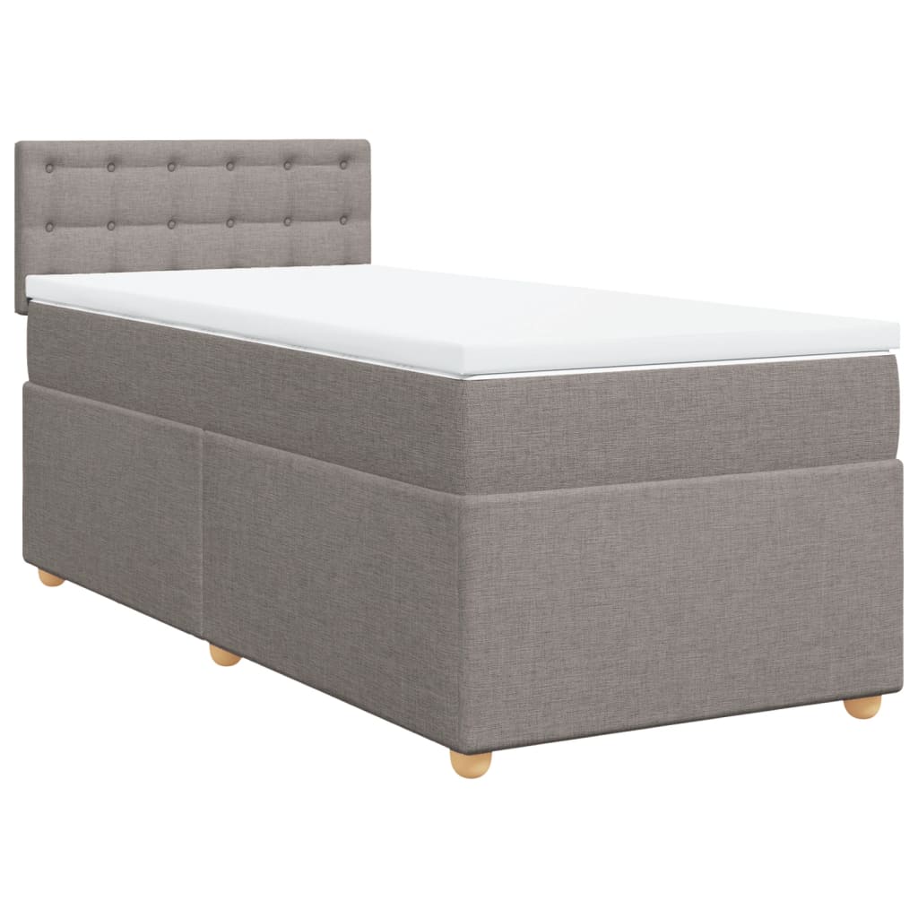 Boxspring met matras stof taupe 90x190 cm