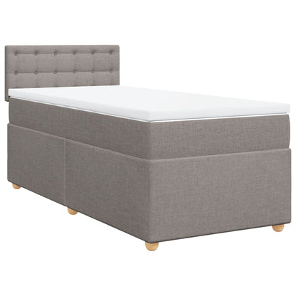 Boxspring met matras stof taupe 90x190 cm