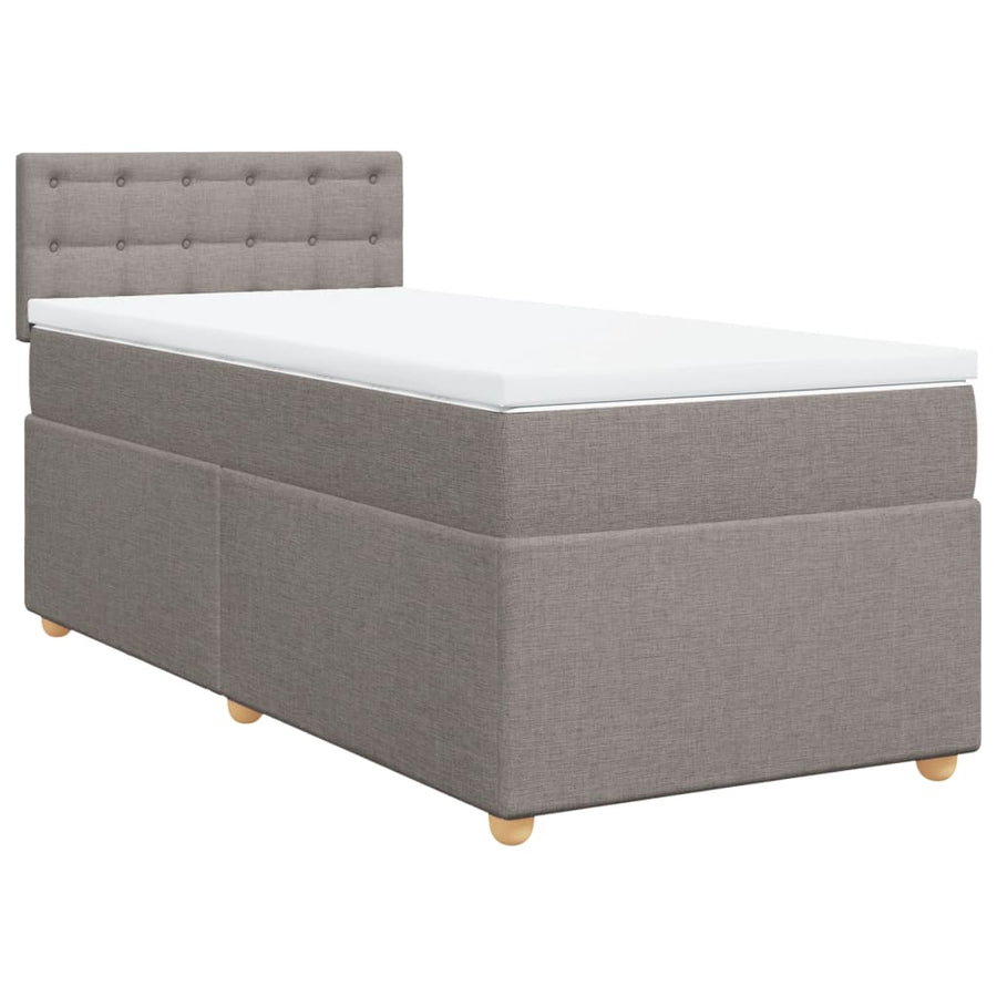 Boxspring met matras stof taupe 90x190 cm