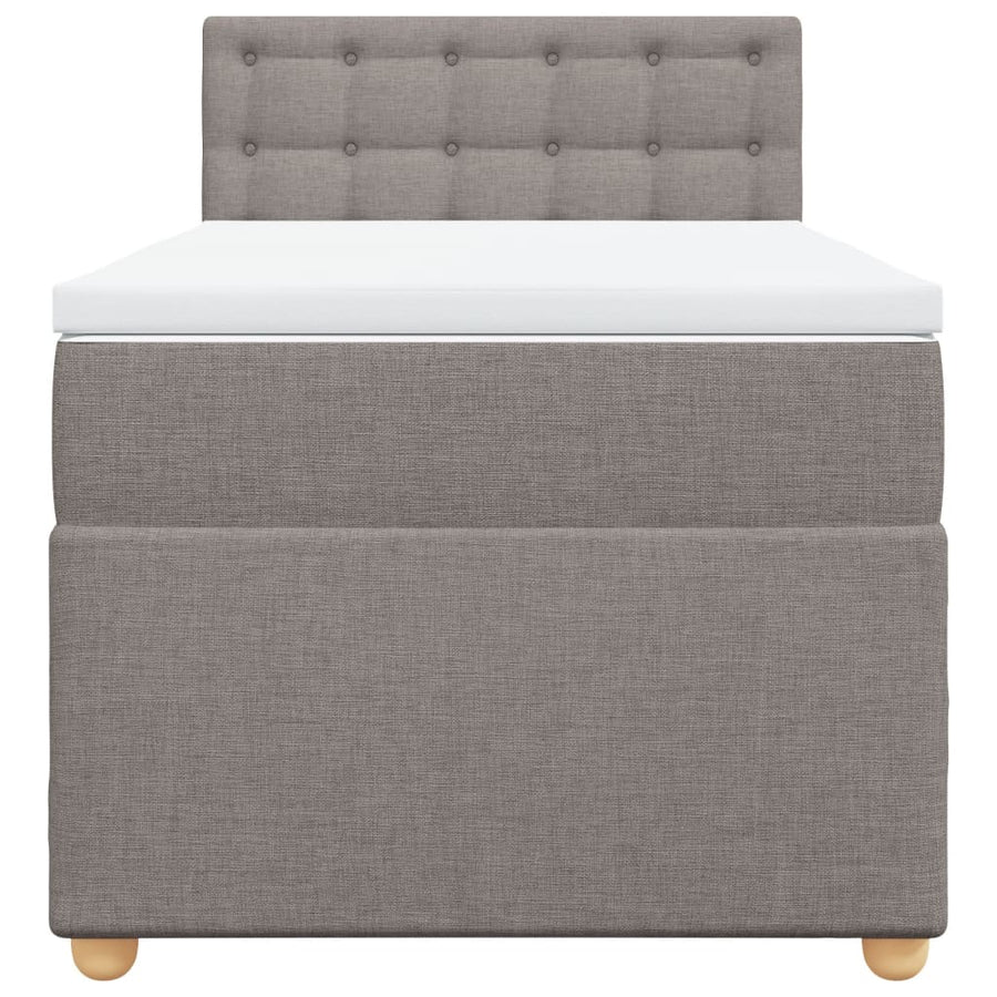 Boxspring met matras stof taupe 90x190 cm
