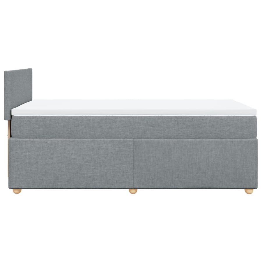 Boxspring met matras stof lichtgrijs 90x200 cm