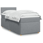 Boxspring met matras stof lichtgrijs 90x200 cm