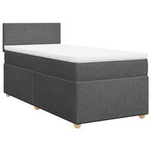Boxspring met matras stof donkergrijs 90x200 cm
