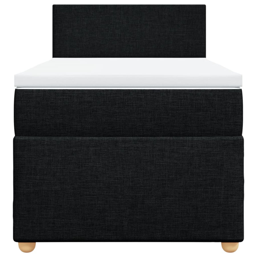 Boxspring met matras stof zwart 90x200 cm