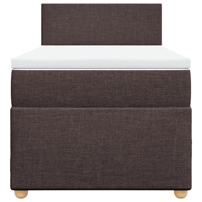 Boxspring met matras stof donkerbruin 90x200 cm